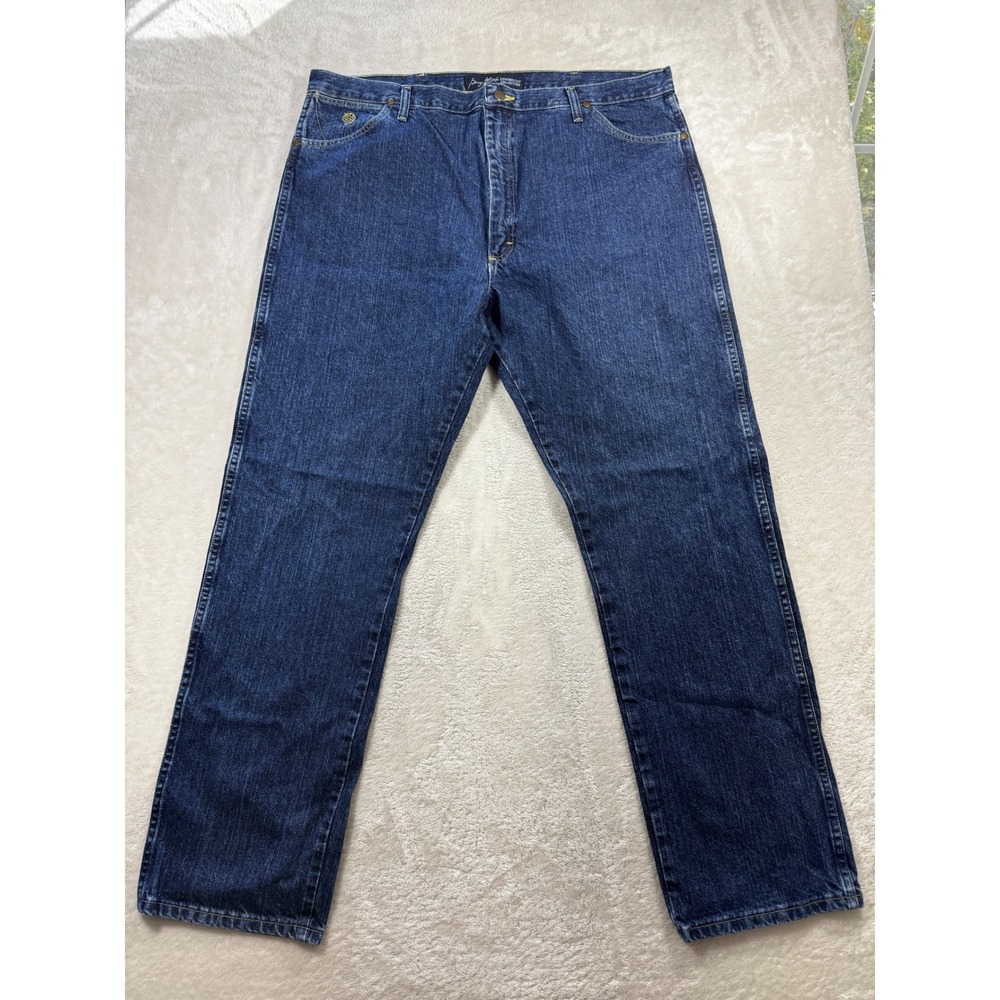 Wrangler Mens George Strait Cowboy Cut Dark Blue Jeans 42x34 Meas: 41x33